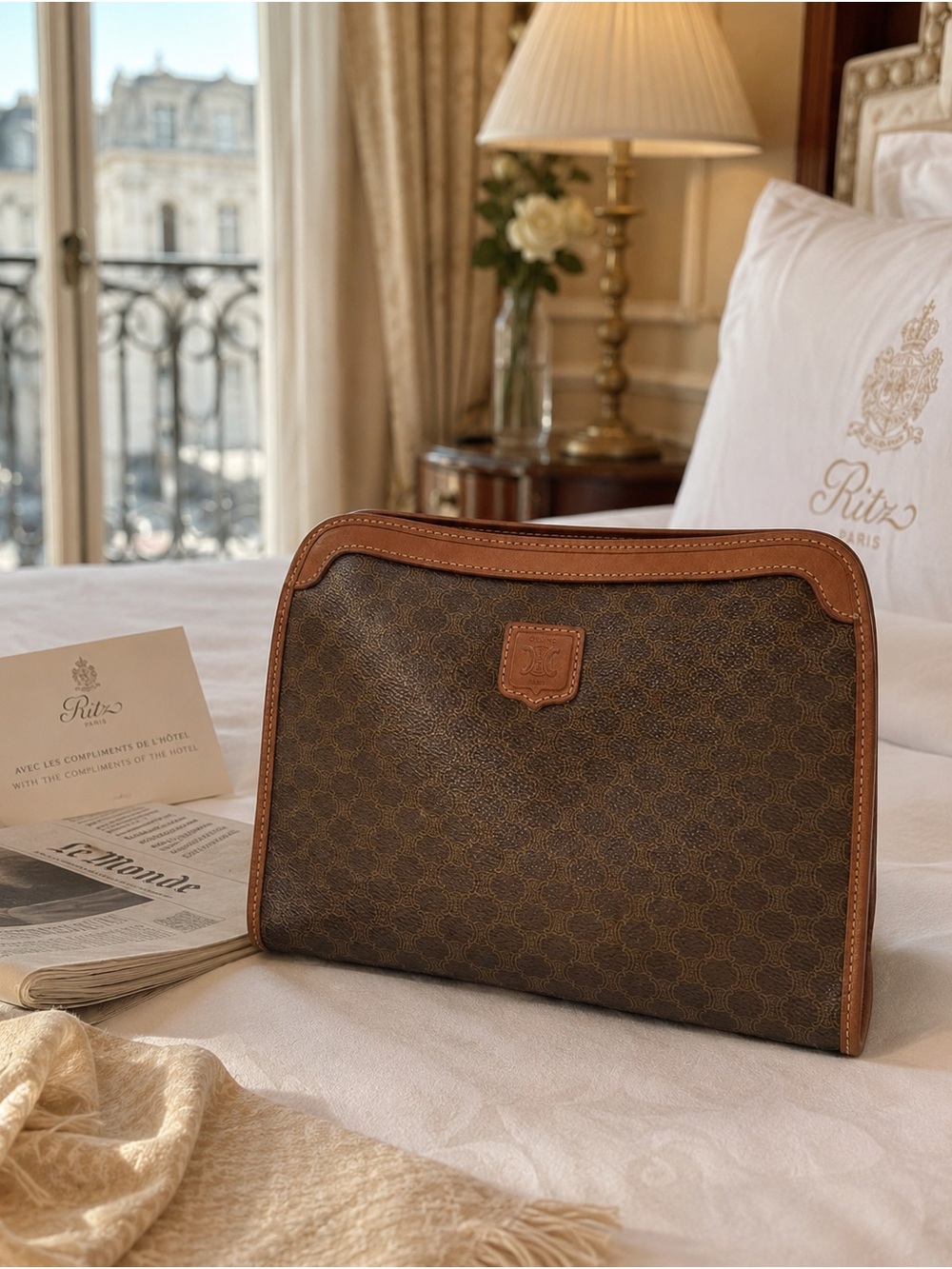 Celine Paris Macadam Monogram Vanity Bag Travel Pouch